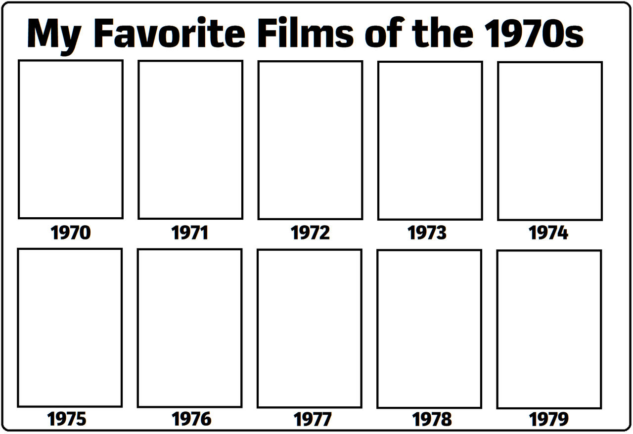 my favorite films of the 1970s Blank Meme Template