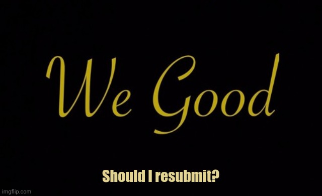 Are we good? | Should I resubmit? | image tagged in are we good,i'm sorry,please forgive me,resend,hope you are well,have a great day | made w/ Imgflip meme maker