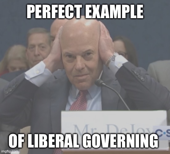 PERFECT EXAMPLE; OF LIBERAL GOVERNING | image tagged in libtards,liberal logic,stupid liberals,liberal hypocrisy,progressives | made w/ Imgflip meme maker