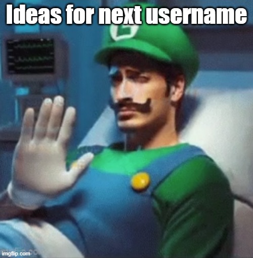 I can change it on this acc now | Ideas for next username | image tagged in luigi says no | made w/ Imgflip meme maker