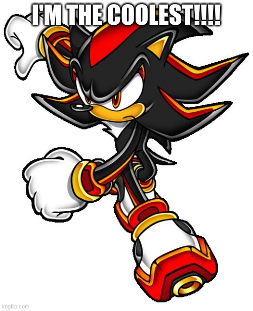 Shadow the hedgehog | I'M THE COOLEST!!!! | image tagged in shadow the hedgehog | made w/ Imgflip meme maker