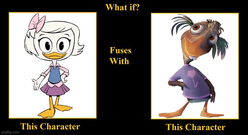 Webby Vanderquack Fuses With Abby Mallard | image tagged in what if fuses,webby vanderquack,ducktales,chicken little,abby mallard,ducks | made w/ Imgflip meme maker