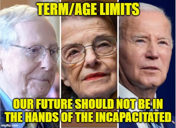 You should not be allowed to live on the taxpayers dime | TERM/AGE LIMITS; OUR FUTURE SHOULD NOT BE IN THE HANDS OF THE INCAPACITATED | image tagged in mitch mcconnell,dianne feinstein,joe biden,maga,dementia,government corruption | made w/ Imgflip meme maker