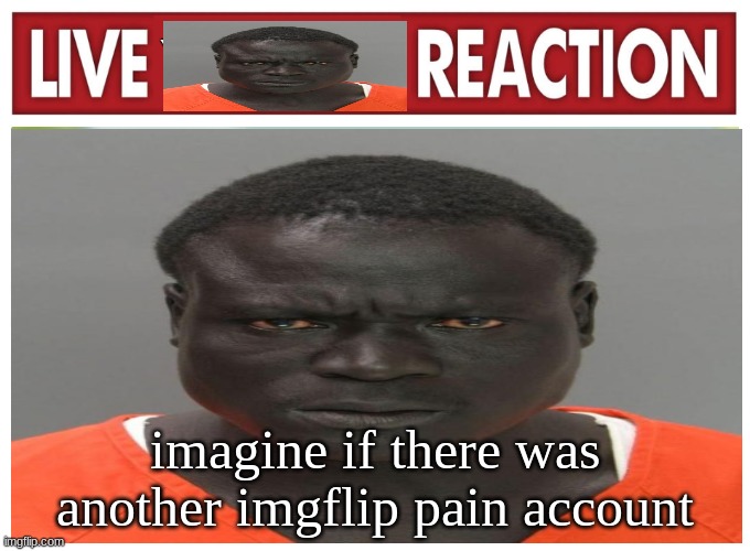 live convict reaction | imagine if there was another imgflip pain account | image tagged in live convict reaction | made w/ Imgflip meme maker