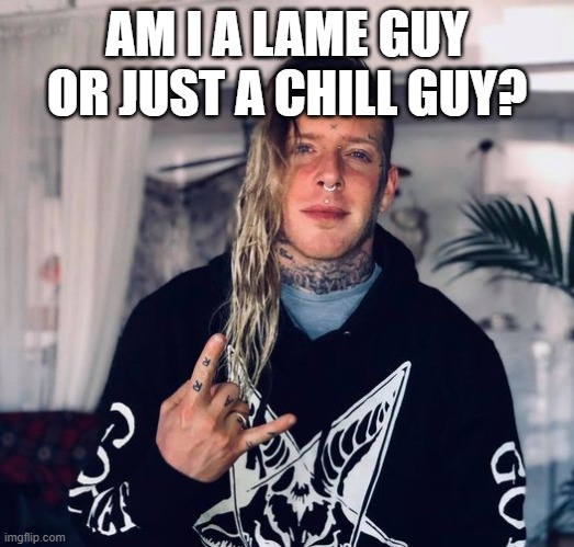 . | AM I A LAME GUY OR JUST A CHILL GUY? | image tagged in tom macdonald | made w/ Imgflip meme maker