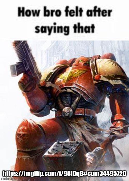 How bro felt after saying that (Space Marine) | https://imgflip.com/i/98l0q8#com34495720 | image tagged in how bro felt after saying that space marine | made w/ Imgflip meme maker