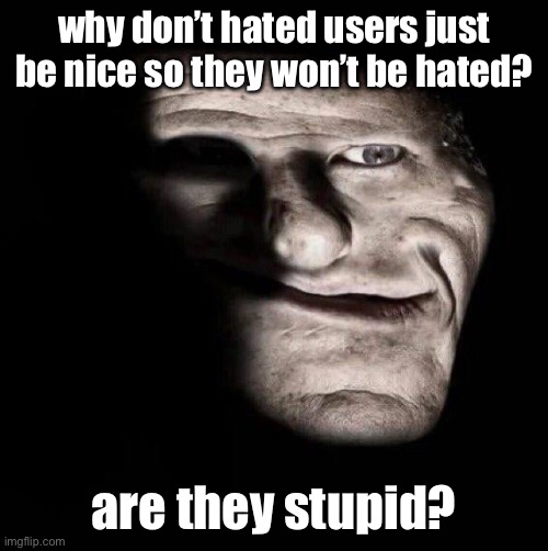 why don’t hated users just be nice so they won’t be hated? are they stupid? | made w/ Imgflip meme maker