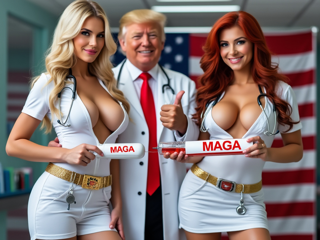 Trump Nurses Thumbs Up 1 Blank Meme Template