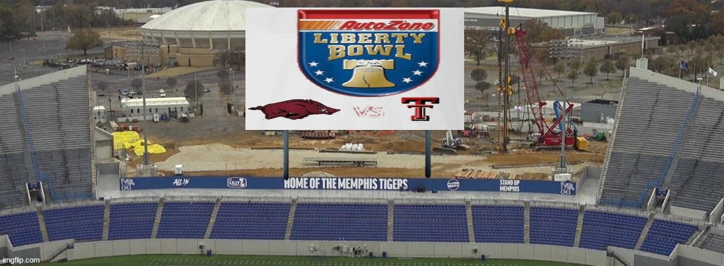 Arkansas Liberty Bowl | image tagged in arkansas,college football,statue of liberty,football | made w/ Imgflip meme maker