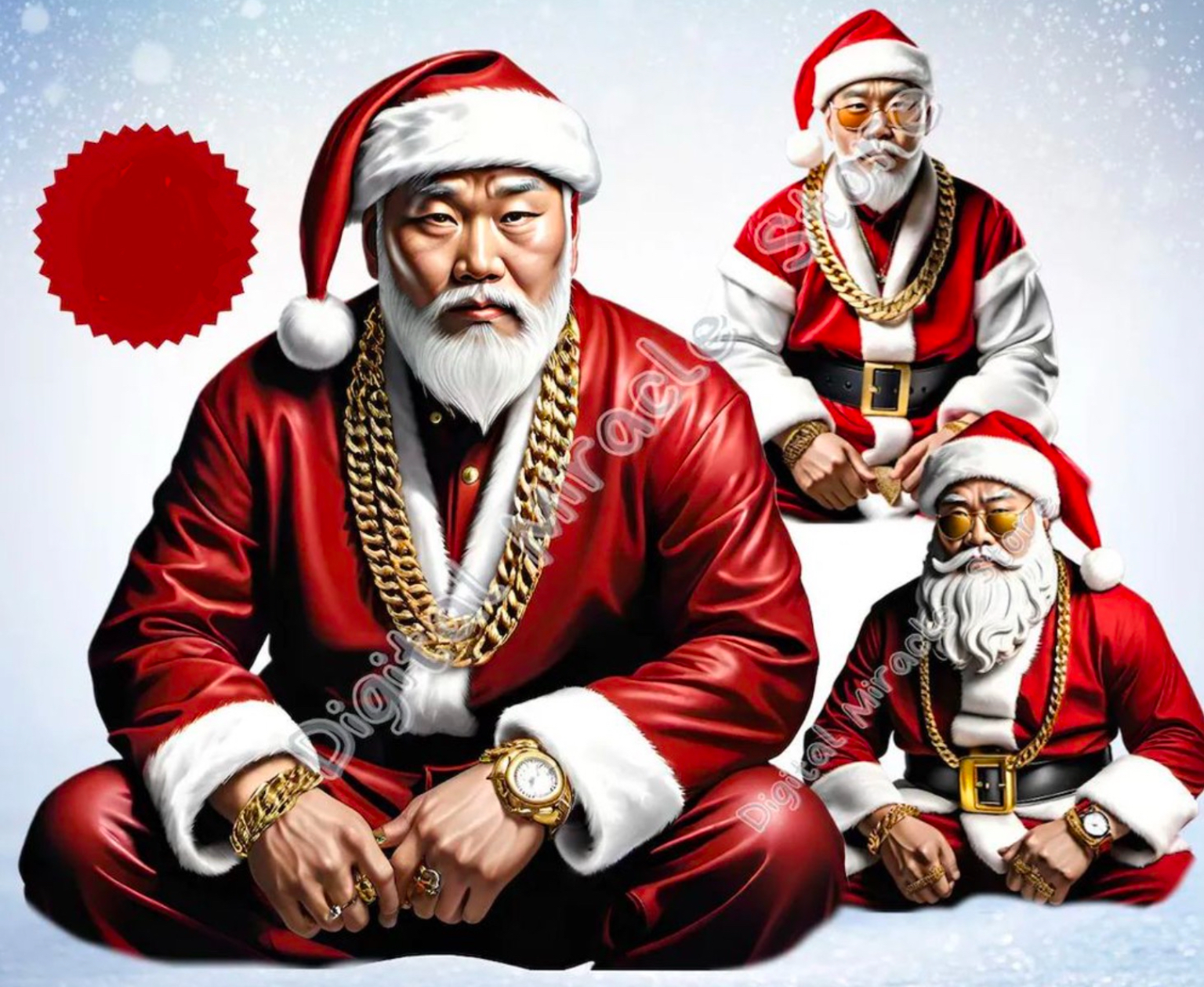 High Quality Asian gangster Santas Blank Meme Template