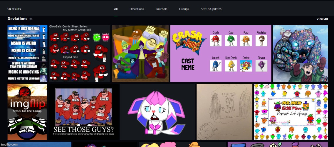 these are some of the results after searching "ms memer group" on deviantart | made w/ Imgflip meme maker