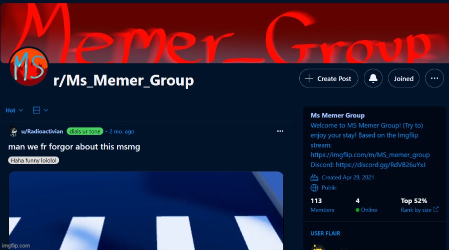 of course we can't not talk about the ms memer group subreddit istg | made w/ Imgflip meme maker