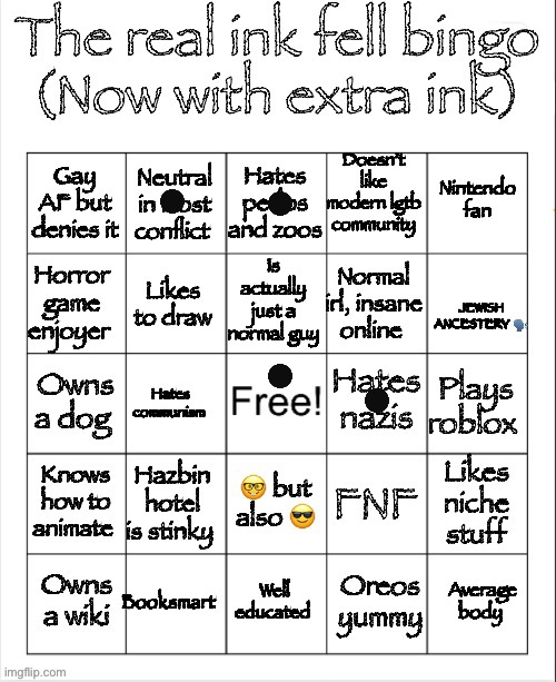 I’ve have also done this one as well | image tagged in the real ink fell bingo | made w/ Imgflip meme maker
