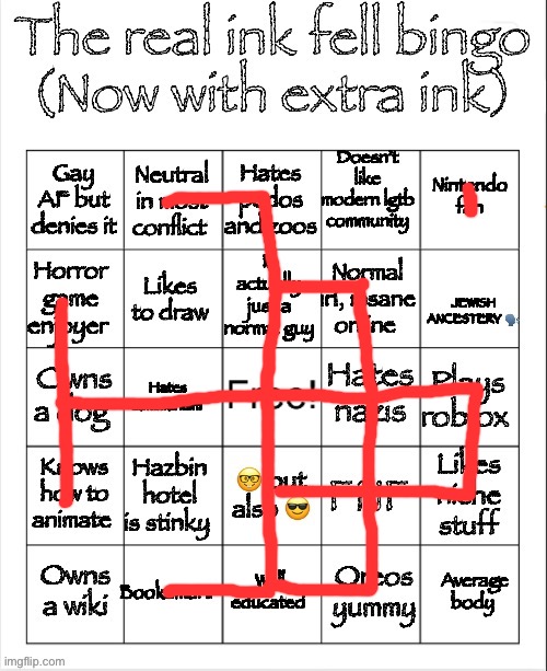 The real ink fell bingo | image tagged in the real ink fell bingo | made w/ Imgflip meme maker
