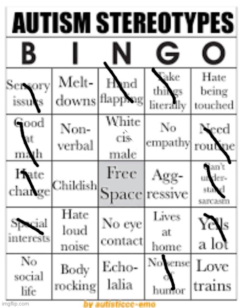 autism stereotypes bingo | image tagged in autism stereotypes bingo | made w/ Imgflip meme maker