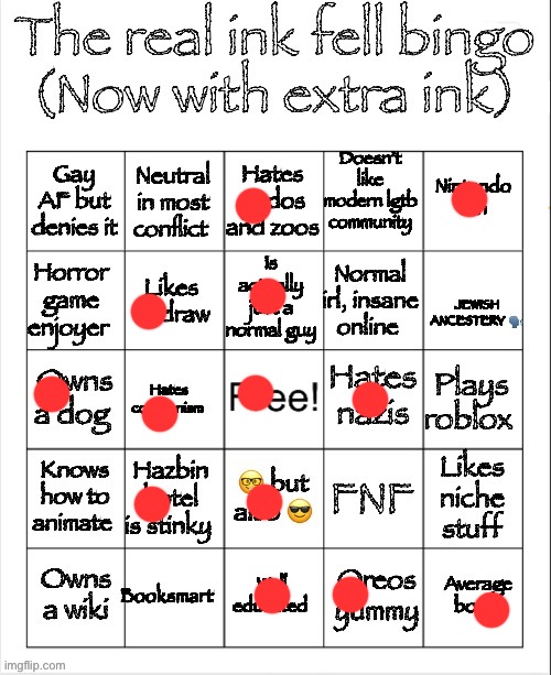 The real ink fell bingo | image tagged in the real ink fell bingo | made w/ Imgflip meme maker