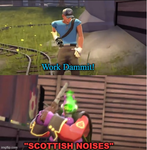 Lazy Purple: Demokinght Chasing Scout Blank Meme Template