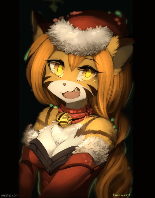 Christmas Flora (Art Credit: Kameloh) | image tagged in twokinds,flora,furry,christmas,cartoon | made w/ Imgflip meme maker