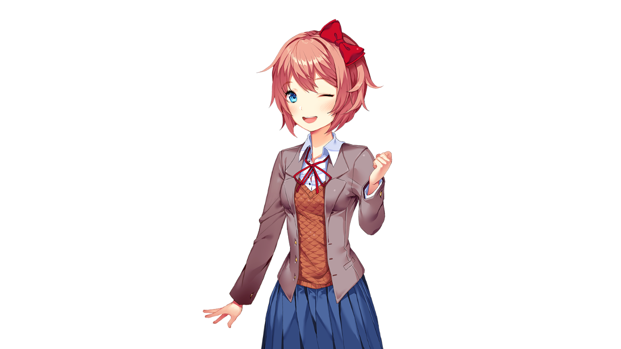 Sayori winking Blank Meme Template