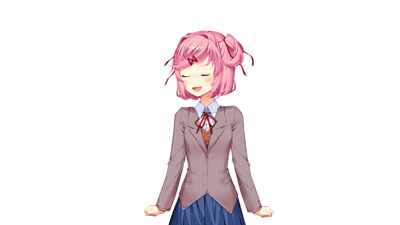 Natsuki smiling Blank Meme Template