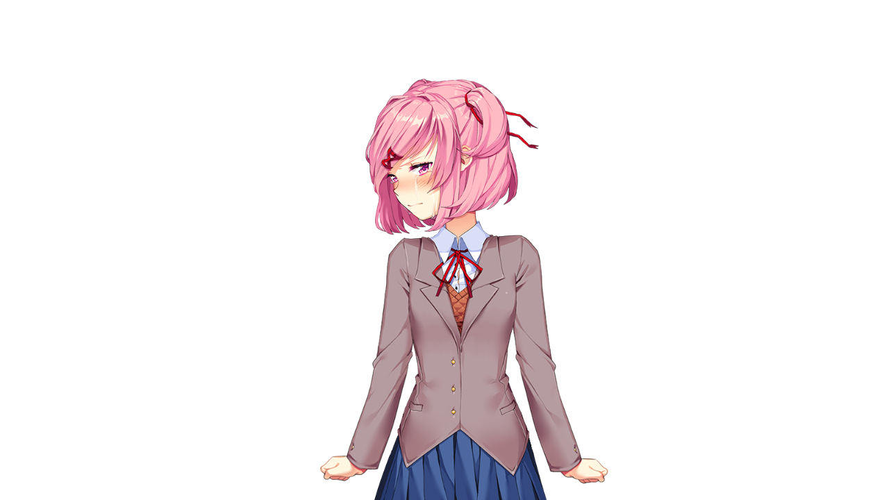 Natsuki weeping Blank Meme Template