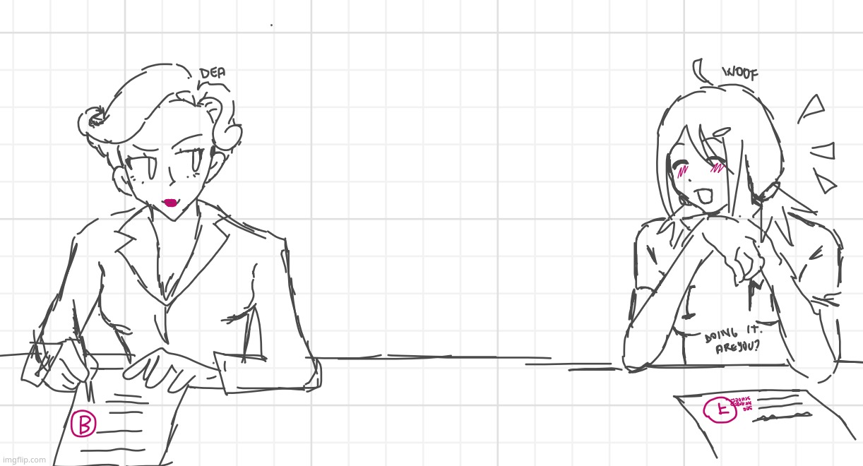 we were bored.my friend drew her sona and i drew irene since she loves her | made w/ Imgflip meme maker