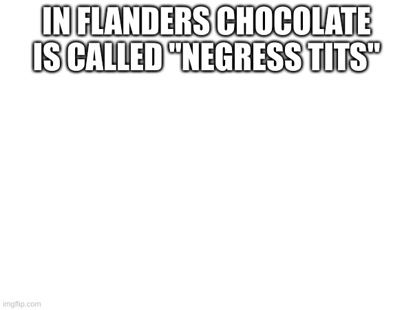 IN FLANDERS CHOCOLATE IS CALLED "NEGRESS TITS" | made w/ Imgflip meme maker