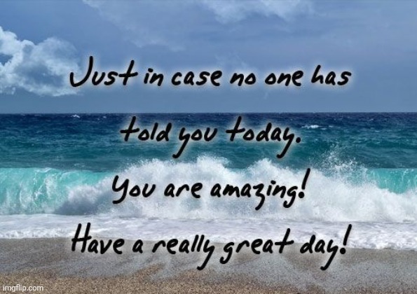 Just in case... | image tagged in just in case,beach,ocean,you are amazing,just wanted you to know | made w/ Imgflip meme maker