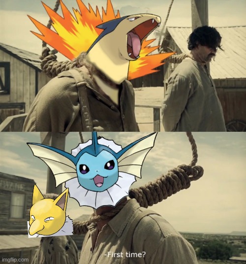 Typhlosion Vaporeon | image tagged in typhlosion vaporeon | made w/ Imgflip meme maker