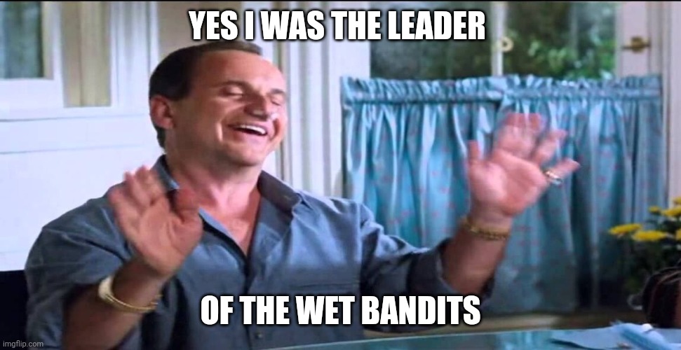 Wet Bandits | YES I WAS THE LEADER; OF THE WET BANDITS | image tagged in joe pesci lethal weapon ok ok ok,funny memes | made w/ Imgflip meme maker