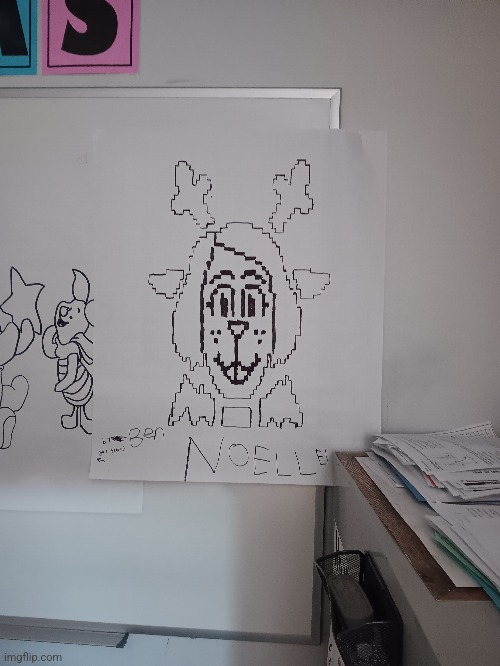 Drew Noelle at school | image tagged in noelle,deltarune,snowgrave,art | made w/ Imgflip meme maker