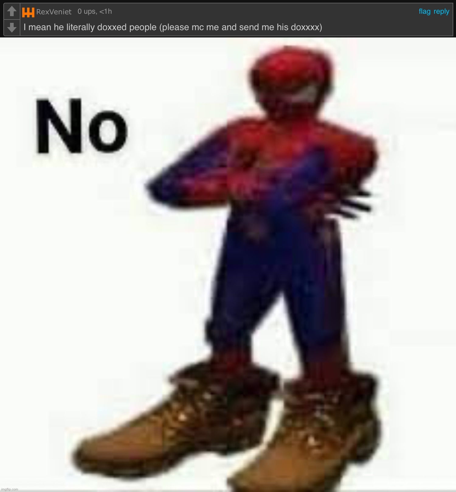 image tagged in no spiderman | made w/ Imgflip meme maker