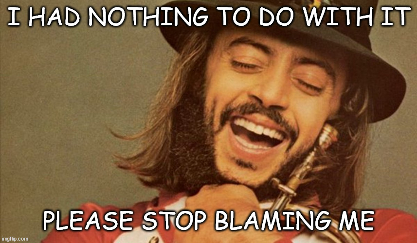 Enough is Enough | I HAD NOTHING TO DO WITH IT; PLEASE STOP BLAMING ME | image tagged in chuck mangione,luigi mangione | made w/ Imgflip meme maker