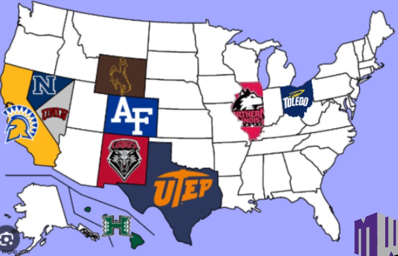 Mountain West Conference in 2026 | image tagged in college football,football,sports | made w/ Imgflip meme maker