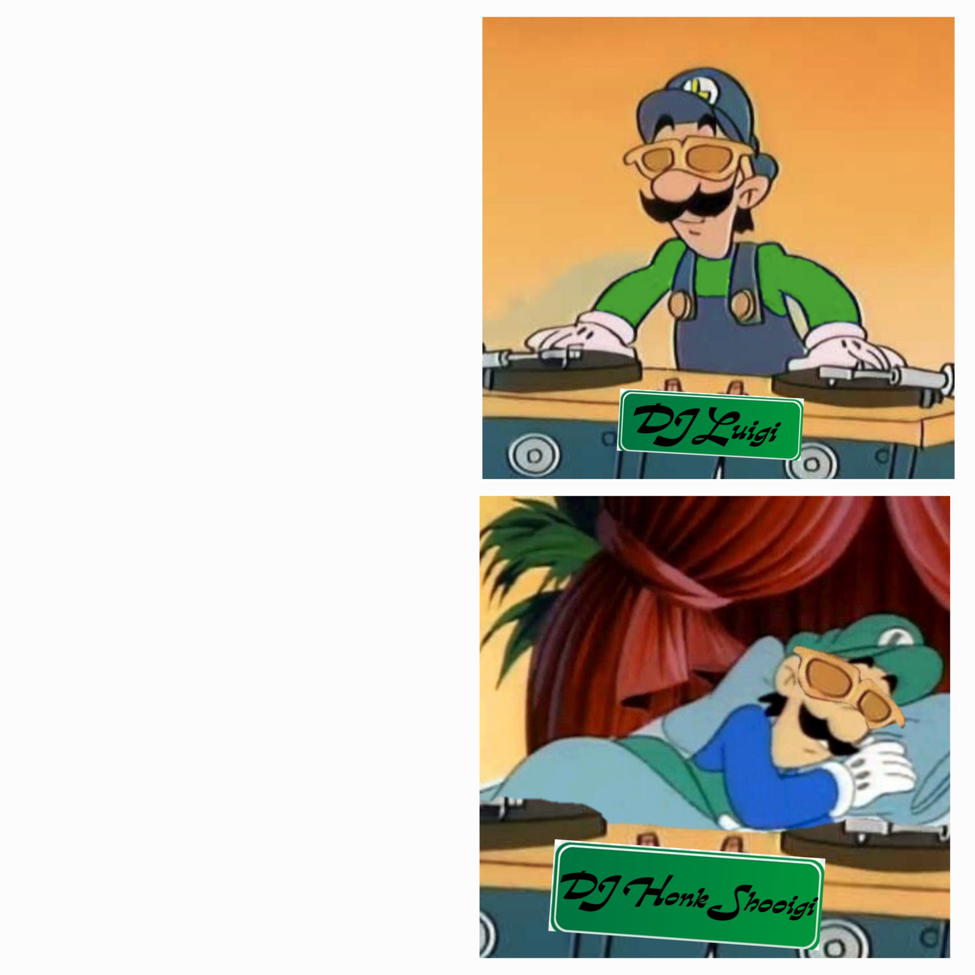 DJ Luigi Blank Meme Template