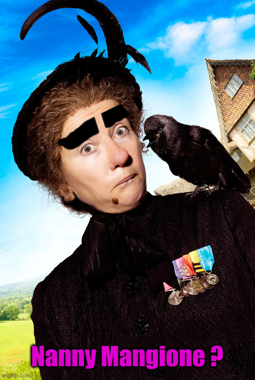 nanny-mcphee | Nanny Mangione ? | image tagged in nanny-mcphee | made w/ Imgflip meme maker