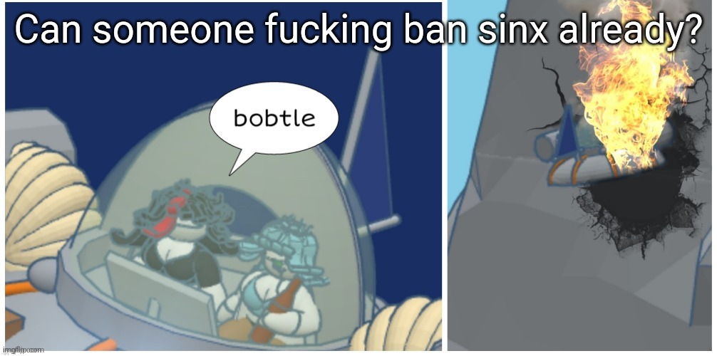 bobtle | Can someone fucking ban sinx already? | image tagged in bobtle | made w/ Imgflip meme maker