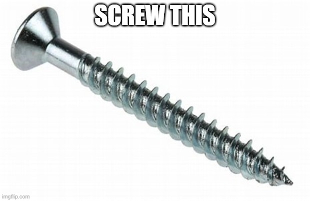 Screw this | SCREW THIS | image tagged in can't argue with that / technically not wrong | made w/ Imgflip meme maker