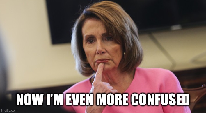 Pelosi Philosoraptor | NOW I’M EVEN MORE CONFUSED | image tagged in pelosi philosoraptor | made w/ Imgflip meme maker