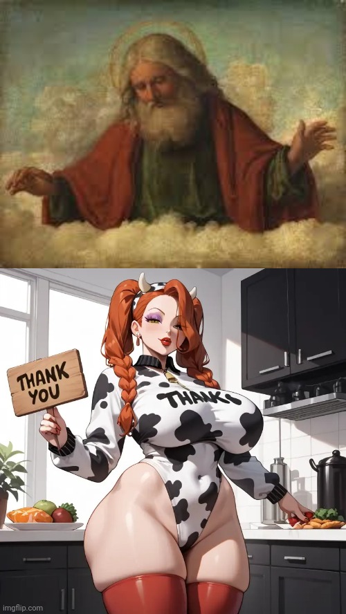 God's Thank You Cow Jessica Rabbit Blank Meme Template