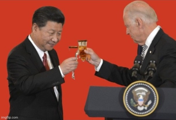 Biden and Xi Jinping toast | image tagged in biden and xi jinping toast | made w/ Imgflip meme maker