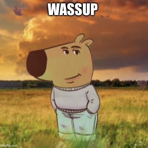 Just a cool guy | WASSUP | image tagged in chill guy | made w/ Imgflip meme maker