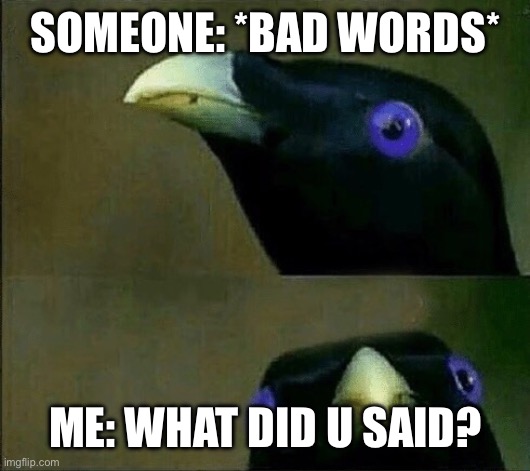 TaT | SOMEONE: *BAD WORDS*; ME: WHAT DID U SAID? | image tagged in you want sum fuk | made w/ Imgflip meme maker