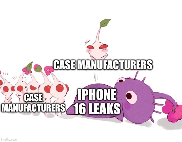 -lining-up-to-try- | CASE MANUFACTURERS; IPHONE 16 LEAKS; CASE MANUFACTURERS | image tagged in -lining-up-to-try- | made w/ Imgflip meme maker