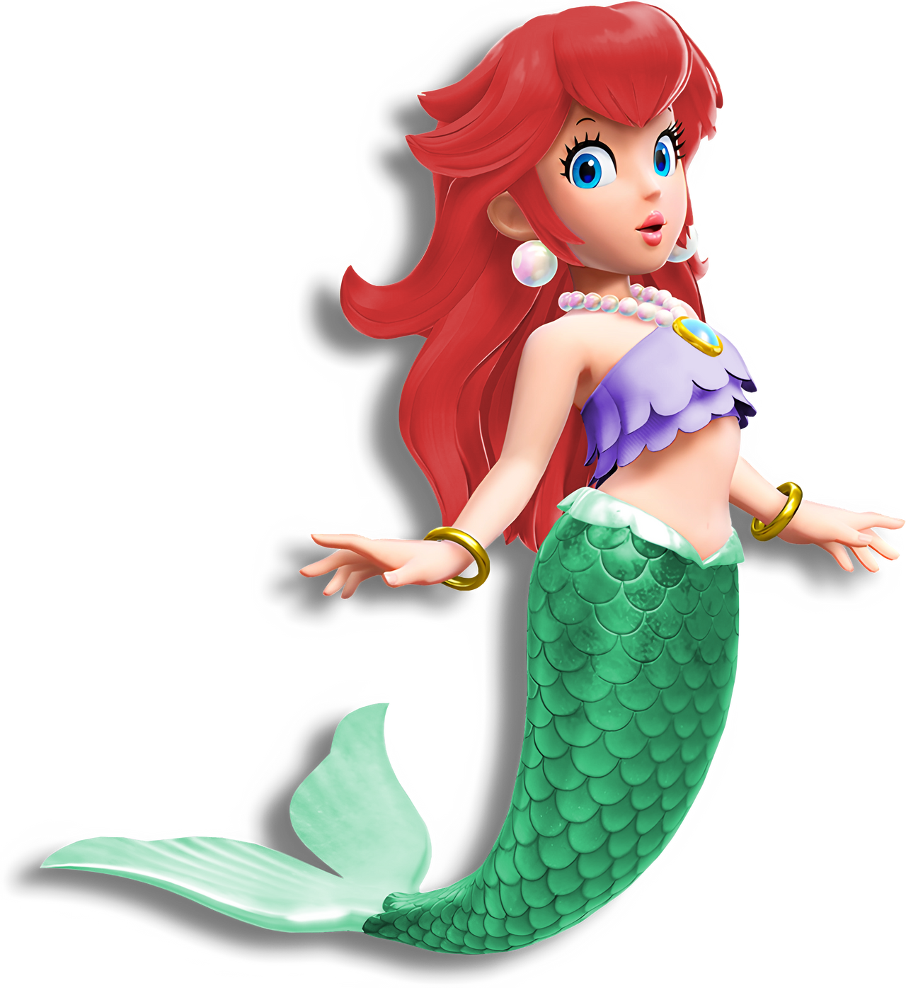 mermaid peach redhead Blank Meme Template