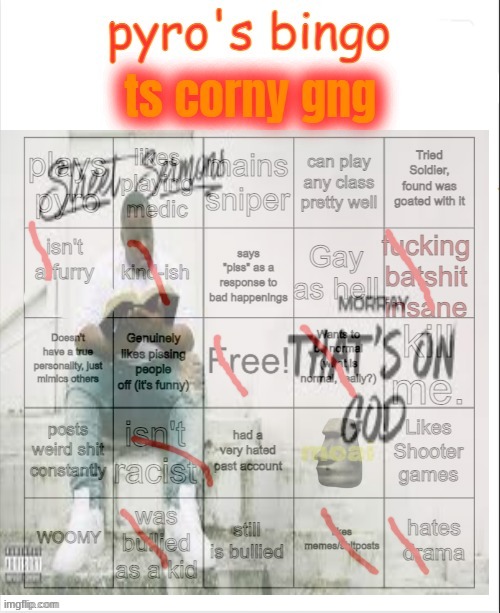 Pyro's bingo | image tagged in pyro's bingo | made w/ Imgflip meme maker