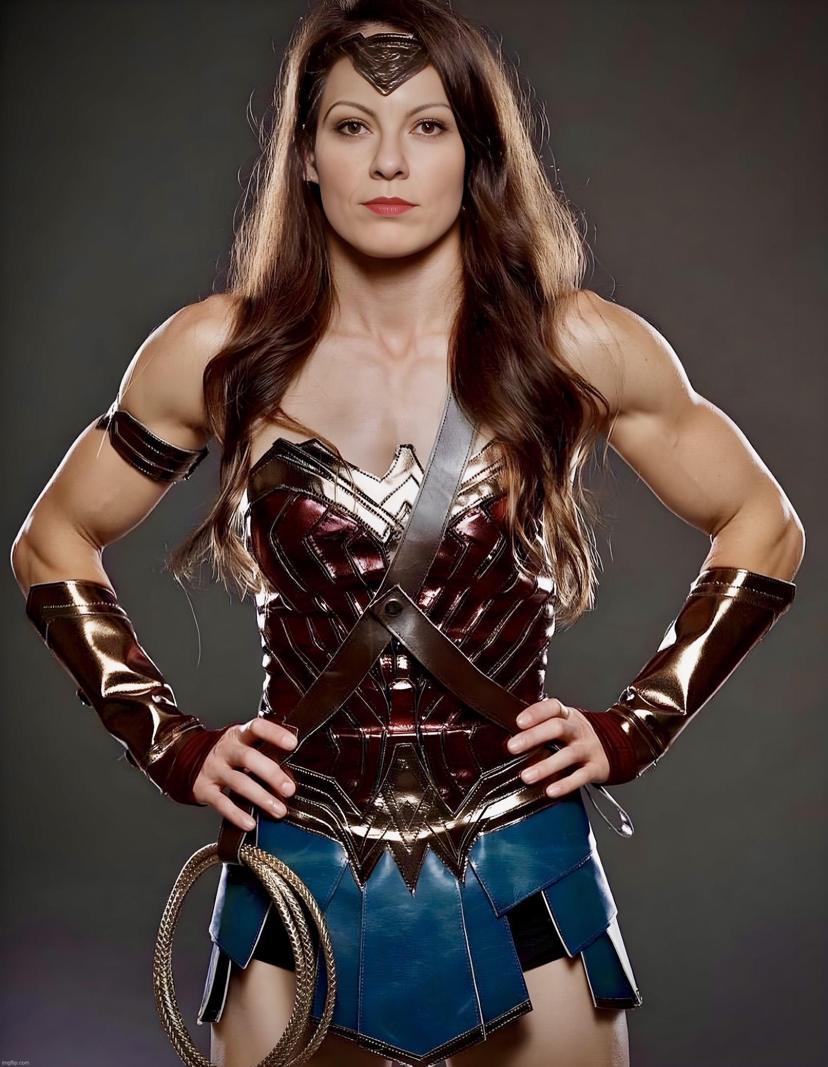 Wonder Woman Cosplay | image tagged in wonder woman,muscular,memes,cosplay,superhero,amazon | made w/ Imgflip meme maker