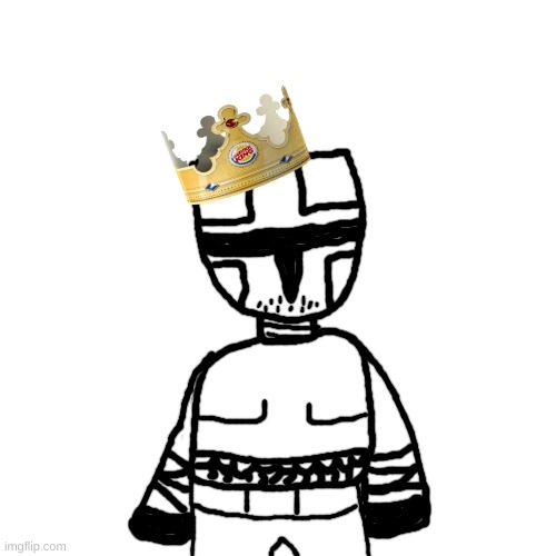 a quick undetailed sketch of Ezra with the Burger King crown | made w/ Imgflip meme maker