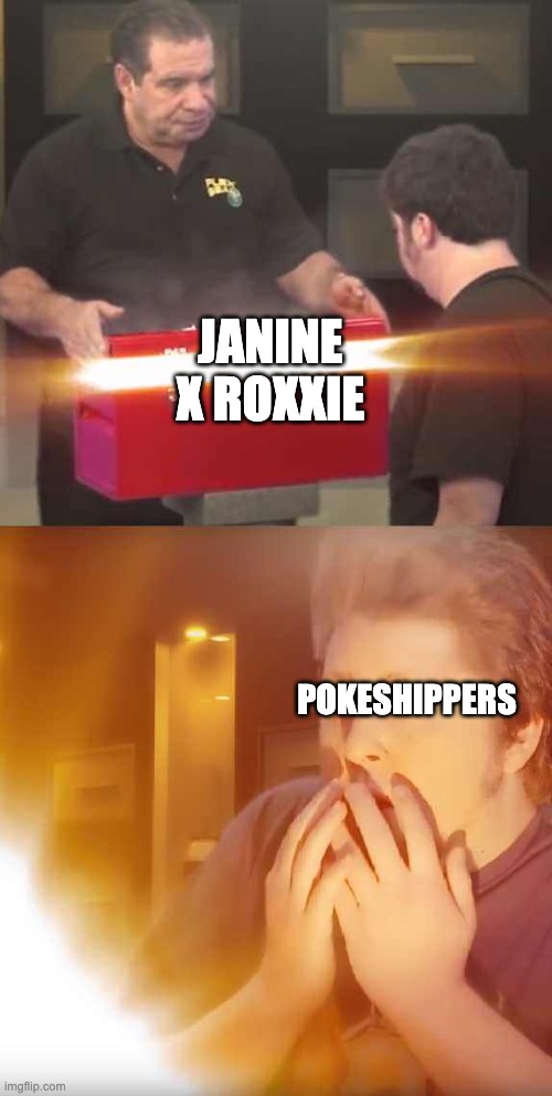 The only 'toxic' yuri I approve of. | JANINE X ROXXIE; POKESHIPPERS | image tagged in jontron,pokemon,shipping | made w/ Imgflip meme maker