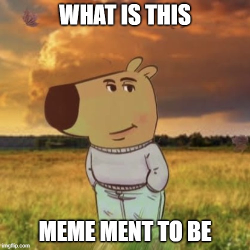 really though what do i even put on the meme | WHAT IS THIS; MEME MENT TO BE | image tagged in chill guy | made w/ Imgflip meme maker